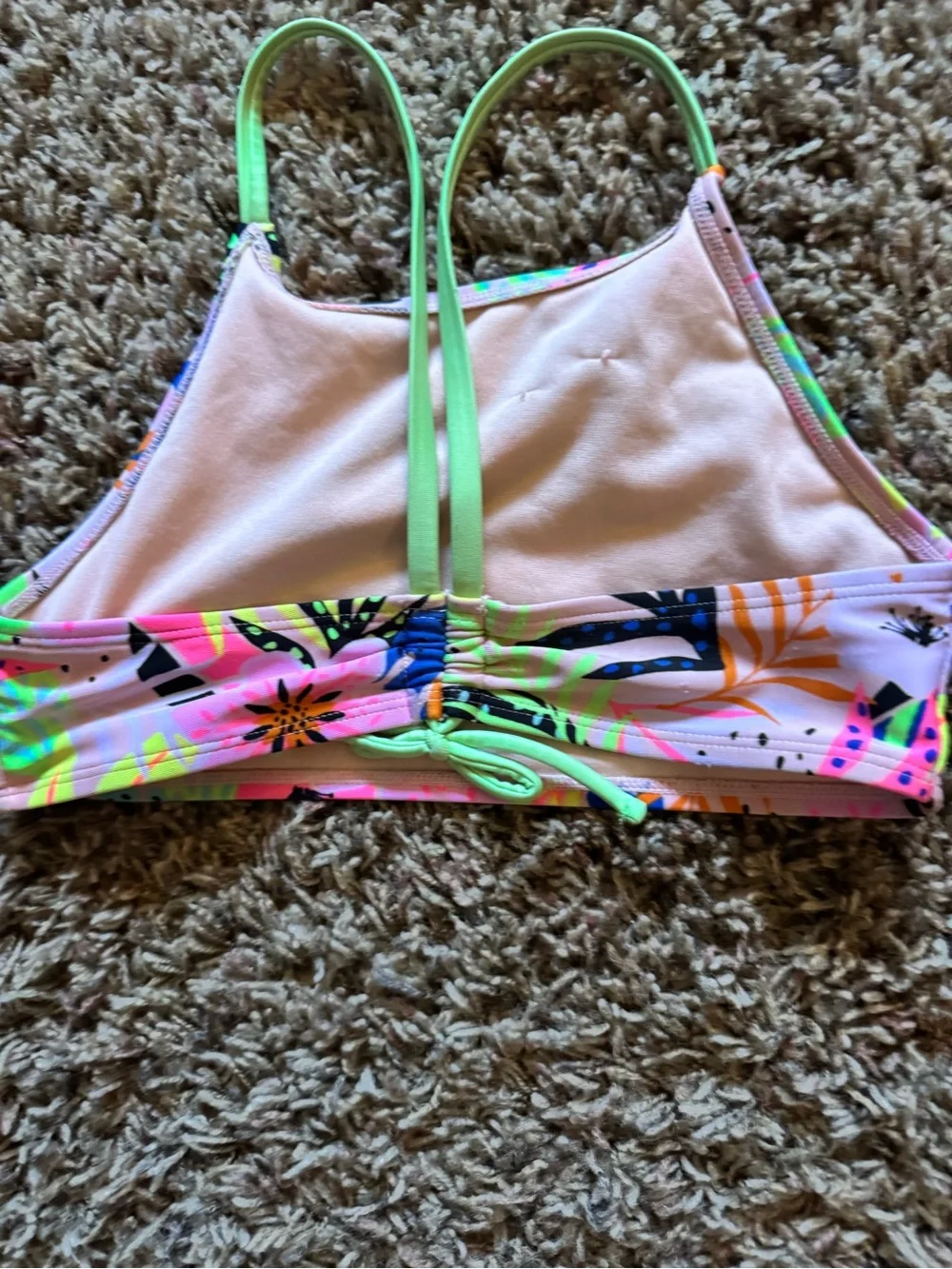 Cat & Jack Neon Pink Tropical Floral Two-Piece Bikini